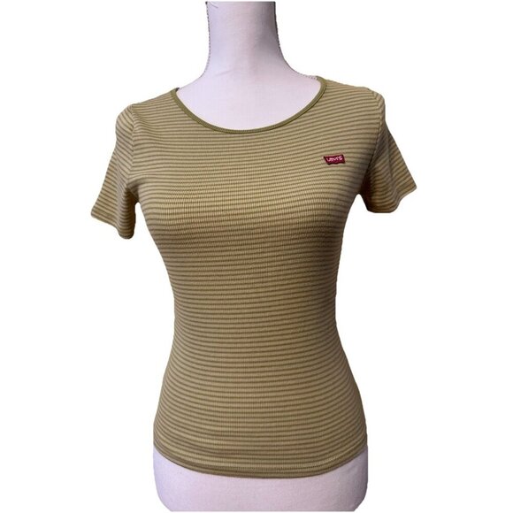 Levi's Tops - Levi’s Striped Green T-shirt Size XS